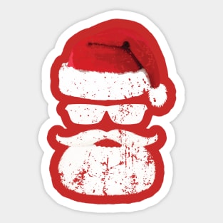 Funny Santa Claus Face Sunglasses with Hat Beard Christmas Sticker